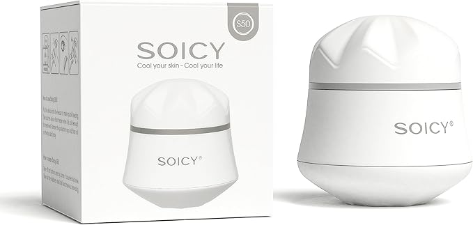 Cooling Face Roller Metal Ice Roller for Home Use 360 Degree Rotate Frozen Face Ice Roller for Eye Steel Ball Massager Skin Clam Roller Travel Beauty Tool-White