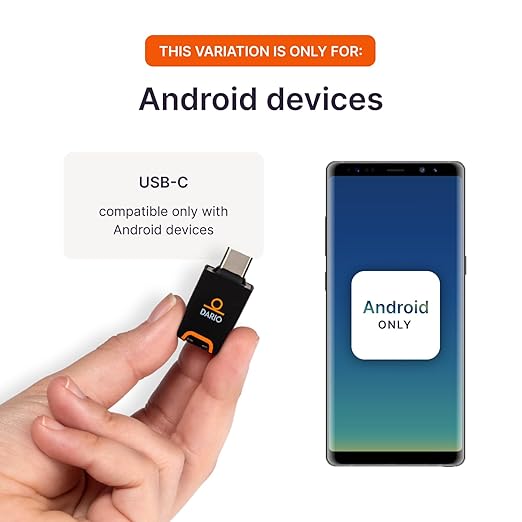 Dario Bundle: Smart Glucose Monitor Kit: Travel Case (Black), Glucometer, 125 Test Strips, 110 Lancets (USB-C Android Only)