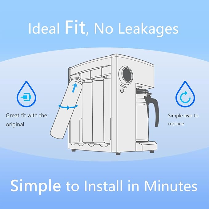 RO100ROPOT Series RO Fliter Replacement Cartridge Compatible with Bluevua RO100ROPOT, RO100ROPOTUV Series Water Filter, 2-Year Replacement Cartridge, 3rd Stage (1 Pack)