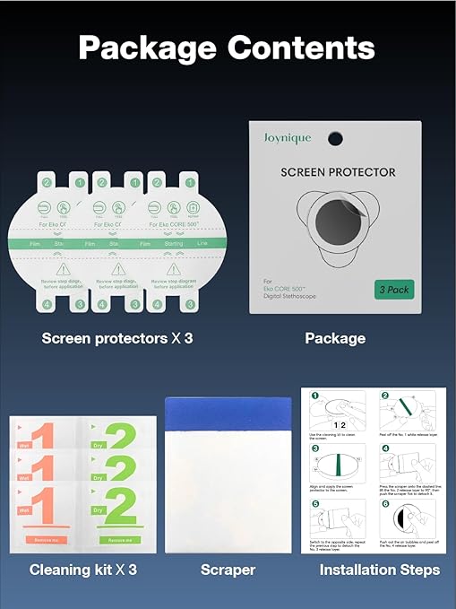 3-Pack for EKO CORE 500™ Digital Stethoscope Screen Protector [HD Clear Flexible EPU Film+Self-Healing][Anti-Scratch][Bubble-Free]