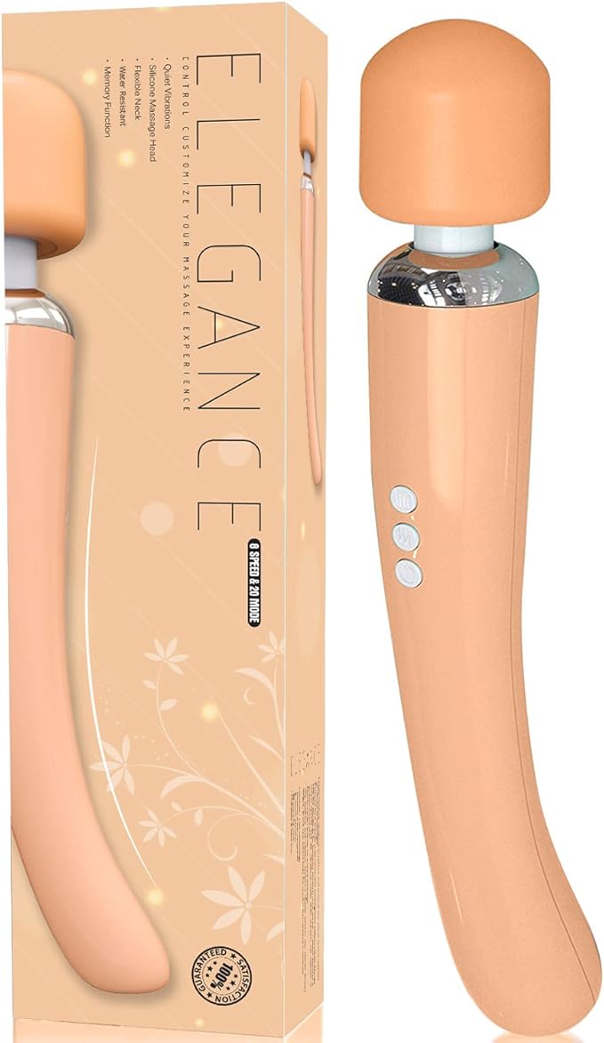 Therapeutic Personal Massager - Handheld Cordless and Powerful Wand - 8 Speeds 20 Vibrating Patterns - USB Rechargeable - Magic Recovery Effect for Women and Men, Body, Neck, Back & Shoulders