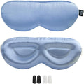 PROMEED 23 Momme Mulberry Silk Sleep Mask - Ultra Soft No-Pressure 3D Contoured Eye Mask with Eye Cups, Adjustable Blackout Sleeping Mask for Women & Men (Light Blue)