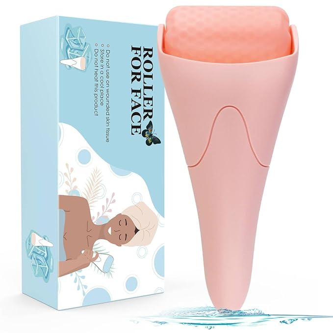 Ice Roller for Face,Eyes,Facial Massager Tool,Soothing Skin Care Tool,Cooling Skincare Device for Puffiness,At-Home Spa Gift for Women(Pink)