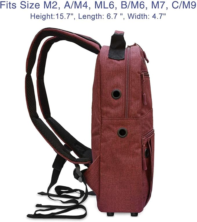 Oxygen Tank Backpack O2 Cylinder Carrying Holder Bag Fit Size M4/A, M6/B, M9/C, M2, ML6 -Red (not for the D Oxygen Tank)