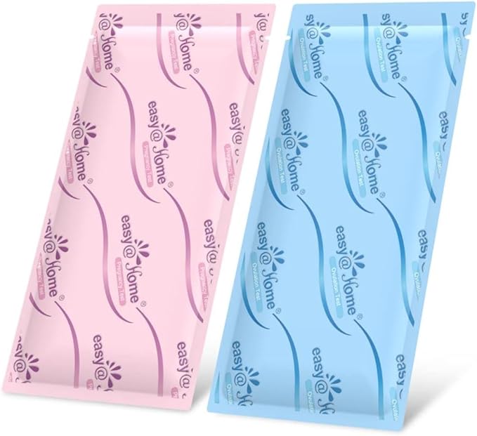 Easy@Home 100 Ovulation Test and 20 Pregnancy Test Strips, FSA Eligible Ovulation Test Kit Powered by Premom Ovulation Predictor Free APP,100LH + 20HCG + 120 Urine Cups-Package May Vary