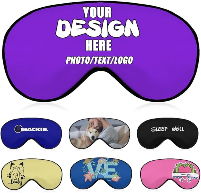 Custom Eye Masks for Sleeping Men Women Kids, Customized Blackout Eye Covers, Personalized Night Blindfolds for Adult Children,#BlueViolet