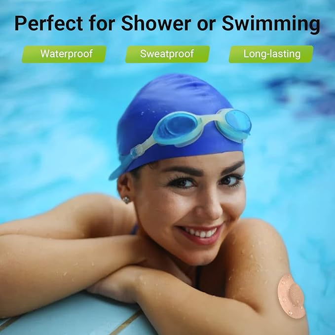 2 Pack Reusable Hardshell Covers for Freestyle Libre 1 & 2 & Lingo Sensor, Reduce Compression Lows, Shockproof Waterproof Add-On Libre 2 Sensor Covers (4 Adhesive Patches Included)