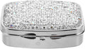 Portable Mini Pill Organizer Elegant Rhinestone 2 Compartment Crystal Small Pill Box Travel Medicine Case for Vitamins Liver Oil