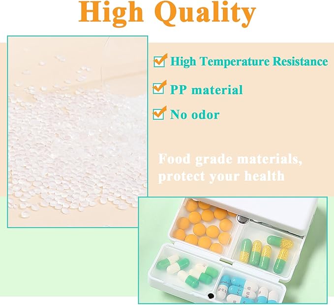 Small Magnetic Pill Case, 7-Day Weekly Pill Box Container, 7 Compartments Medicine Organizer Dispenser, Travel Daily Medication Holder Planner for Vitamin, Meds, Fish Oils, Supplement