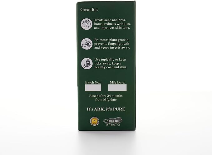 100% Pure Neem Essential Oil | Natural Skin & Acne Care, Scalp & Hair Nourishment, Undiluted Ayurvedic Beauty Oil – 1 fl oz, 30 ML
