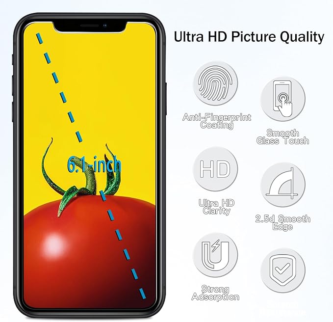 HPTech 2 Pack Screen Protector Designed for iPhone 11 Pro Max, iPhone XS Max 6.5-inch Anti Blue Light Tempered Glass Film, Easy to Install, Bubble Free