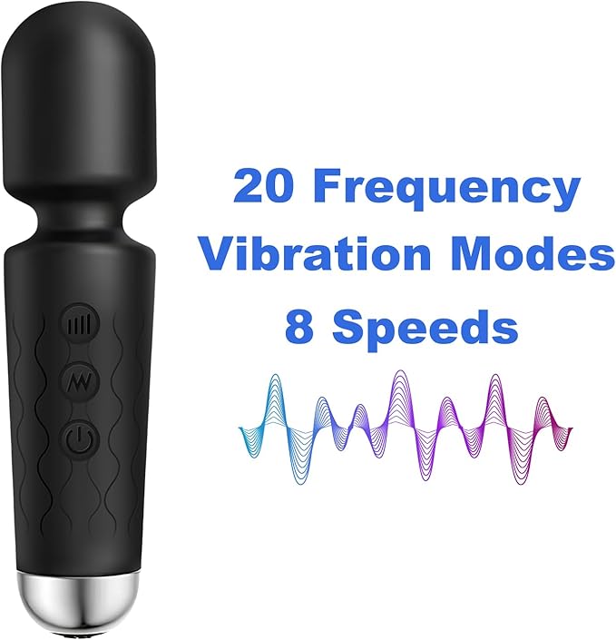 Personal Massager, Micro Wireless Massager, Powerful Combination of Functions, Waterproof and Portable, Suitable for Neck, Leg and Hand Pain, Deep Black
