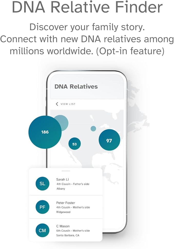 23andMe Ancestry Service - DNA Test Kit, Personalized Genetic Legacy, 4,500+ Geographic Regions, Ancestry Test, Family Tree, DNA Relative Finder, Origins, Ethnicities, Traits