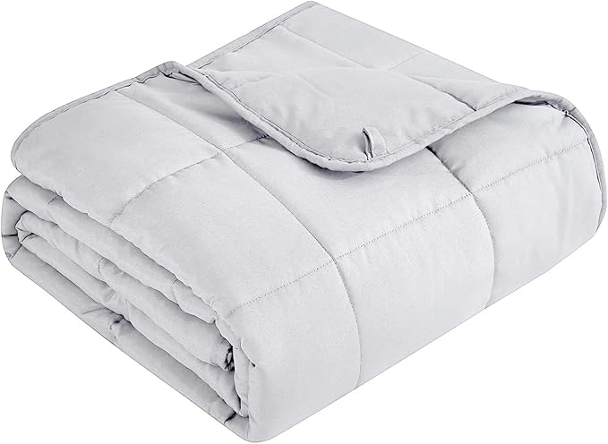 Topcee Weighted Blanket for Adults (15lbs 48"x72"), Minky Dots Heavy Blanket for Woman, Man Sleeping, Soft, Cozy and Cooling Weighted Throw Blankets, Machine Washable, Grey