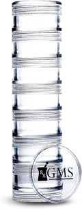 GMS 7 Day Medicine Pill Organizer - Unbreakable Clear Stackable Pill Box, Easy to Screw Together Lid - Ideal for Travel, Fits Small Tablets & Vitamin Supplements, Organize Weekly Medicine, Extra Small