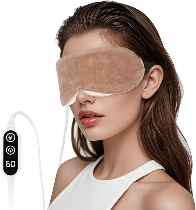 Aurya Heated Eye Mask for Dry Eyes, Warm Eye Compress Mask with Temp & Timer Setting, Eye Heating Pad for Blepharitis, MGD, Migraine, Stye, Chalazion Alleviation, Medium (8.85×3.35 in)