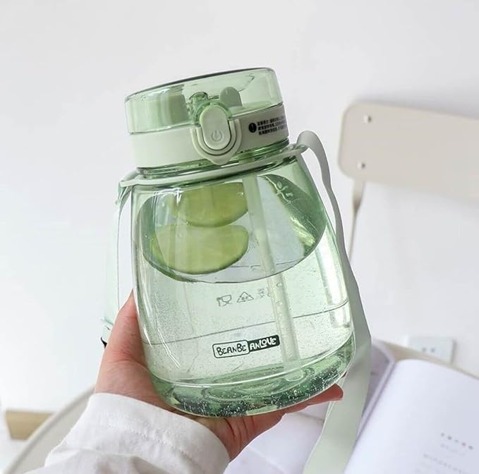 Girls Water Bottles for School, Upgrade Aesthetic Water Bottles, Cute Water Bottle with Handle, Water Jug Green
