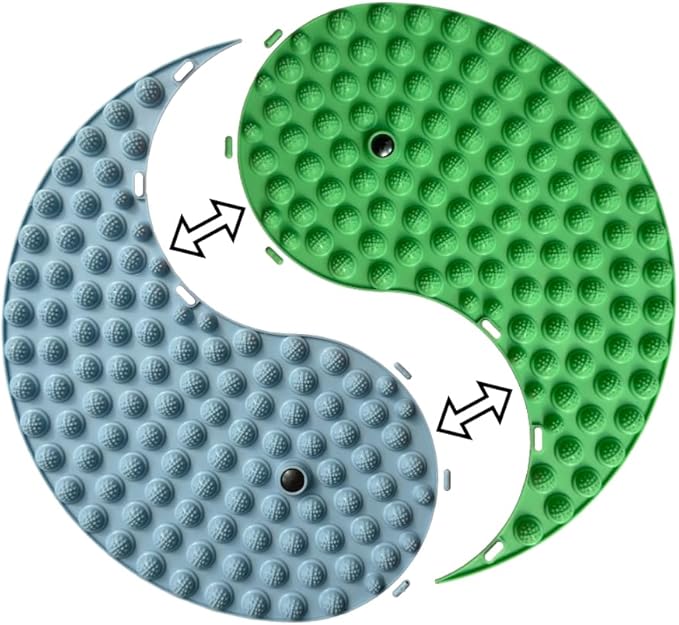 Foot Massager Mat, Yinyang Balance Tai chi Bagua Pattern with Magnetic Therapy, Acupressure Reflexology Mat for Daily Foot Relaxation and Pain Relief, Blue and Green