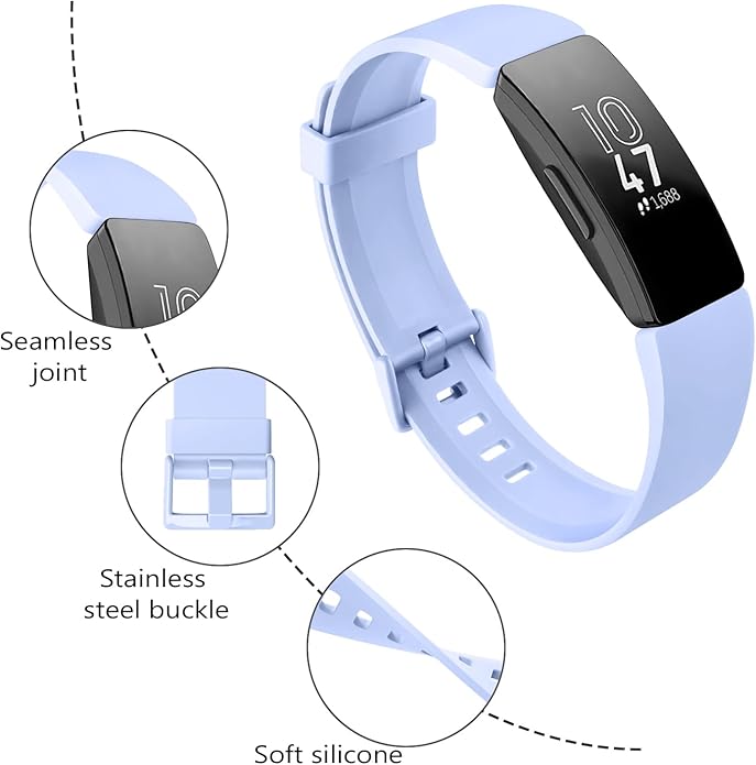 3 Pack Replacement Bands Compatible for Fitbit Inspire HR/Fitbit Inspire/Fitbit Ace 2/Fitbit Inspire 2, Adjustable Accessory Soft Silicone Sport Wristband for Women Men