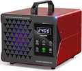 ONAMOR Digital Ozone Generator Odor Eliminator 180,000mg, High Capacity Ozone Machine Odor Removal Up to 8,000 Sq.Ft, Ozone Odor Eliminator, Ionizer Ozonator for Home, Car, Smoke, Pet Room (Red)