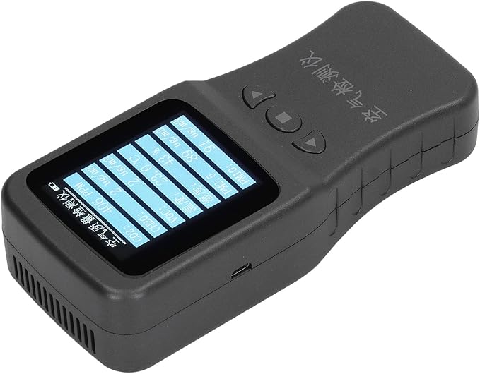 7 in 1 Air Quality Monitor, Portable PM2.5 PM10 VOC CH2O CO2 Temperature and Humidity Detector with 3.7V Rear Bracket