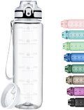 32oz Water Bottle with Time Marker, Motivational Drinking Bottle with Strap, BPA-Free Leak-Proof, Encouraging Water Bottle Time to Drink Water for Gym School Office Travel