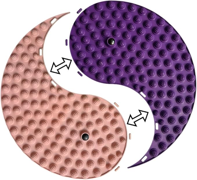 Foot Massager Mat, Yinyang Balance Tai chi Bagua Pattern with Magnetic Therapy, Acupressure Reflexology Mat for Daily Foot Relaxation and Pain Relief, Pink and Purple