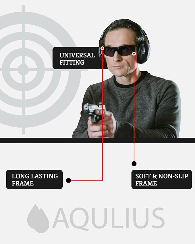 Aqulius 3pk Shooting Glasses - Safety Glasses - Eye Protection for Shooting Range, Tactical Shooting Goggles