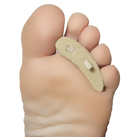 Steins Hammer Toe Crest Cushion and Buttress Pad Reduces Pressure from Calluses and Hammer Toes, Medium Left, Beige, 3 Count