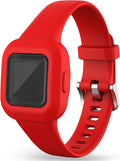 FitTurn Band Compatible with Garmin vivofit jr. 3 Bands Kids Replacement Accessory Soft Silicone Band 130-175mm Size for vivofit jr 3 Fitness Tracker Ages 4+ for Kids Wristbands (Red)
