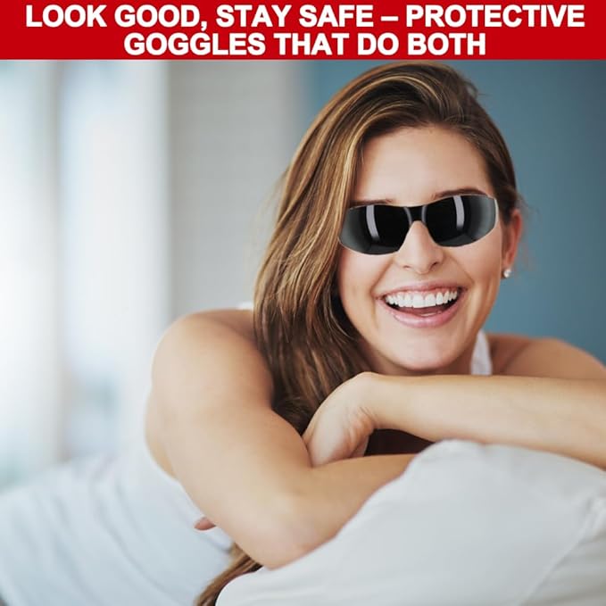 Red Light Blocking Glasses, 2 Pack Protection Eyewear Tanning Goggles for 600-900nm Red and Near-Infrared Light Exposure, Safety Glasses for LED Panel, Tanning Beds, Eye Comfort Gift for Men & Women