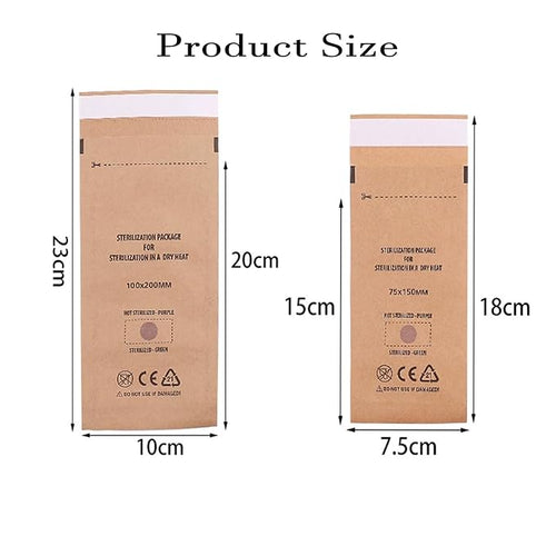100 PCS 3.9x7.9" Self Seal Sterilization Pouch,Dental Sterilization Bags for Dental Tools,Nail Toolkits Cleaning Tools 1 Box of Paper Blue Film(100PCS 3.9x7.9"）