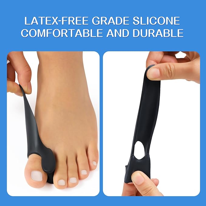 Bunion Cushion Protector, 10 Packs of Bunion Corrector Pads with Separator for Big Toe, Gel Shield for Foot Pain Relief, Calluses, Corns - Black