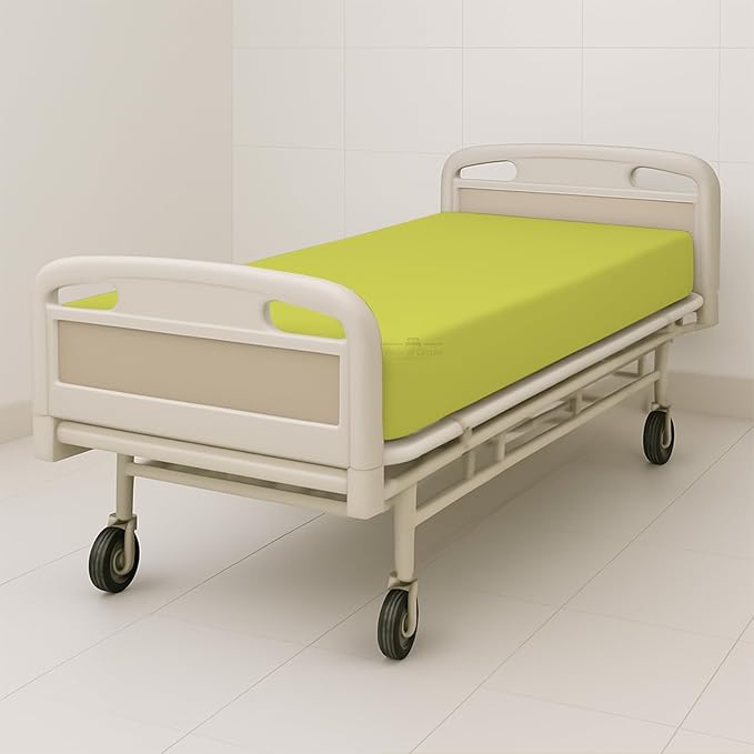 1 Pack Fitted Hospital Bed Sheets - Soft Microfiber Hospital Fitted Sheet - Hospital Bed Fitted Sheets (Yellow, 36" x 84" x 12")