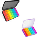 ASprink Pill Organizer 3 Times a Day Black+Pill Organizer 3 Times a Day Purple