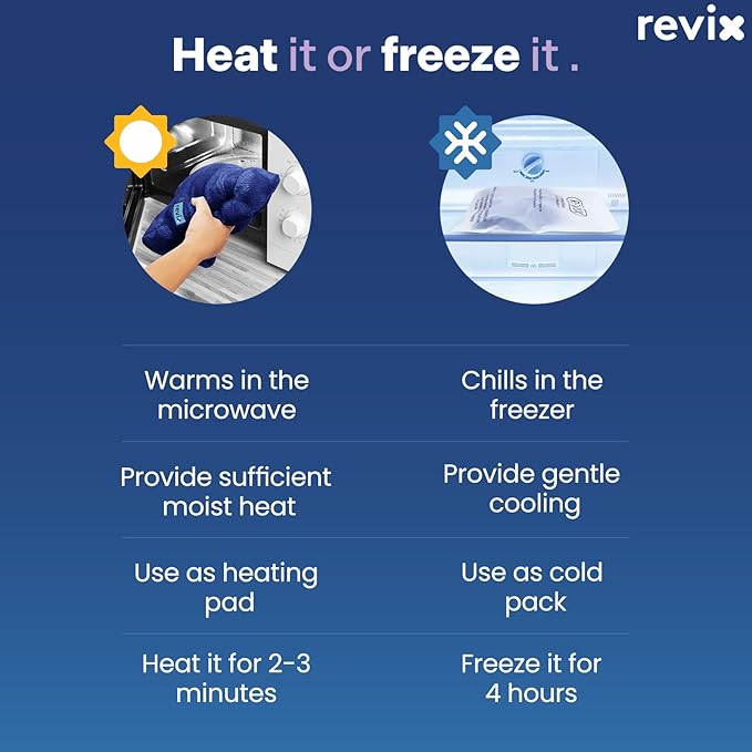REVIX Neck Warmer Microwavable Heating Pad with Moist Heat, Microwave Heating Pad for Neck Shoulders and Back, Microwavable Heated Wrap, Unscented
