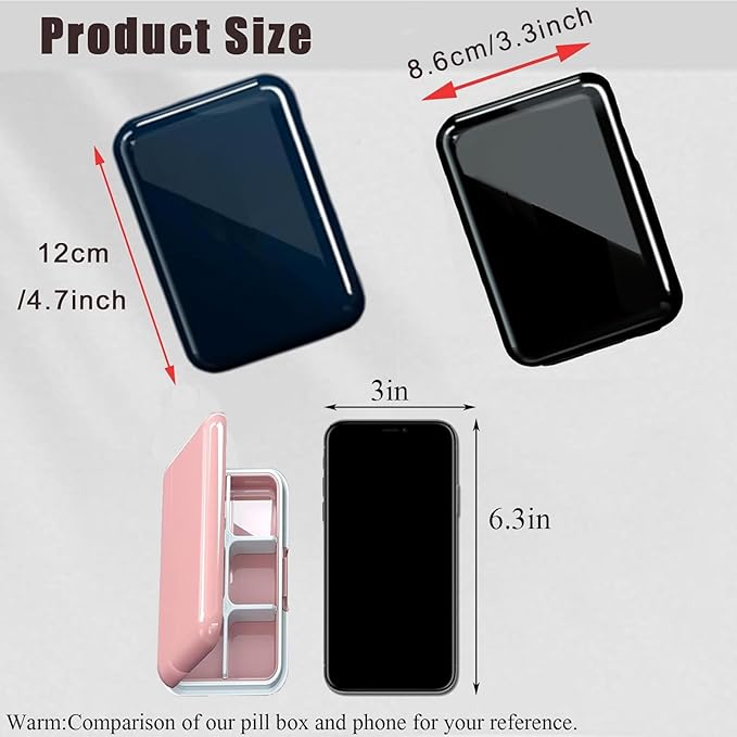 Pill Box, Large Pill Case Organizer Daily Pill Container Medication Travel Case Pill Holder Portable Medicine Case Medicine Organizer for Pill Vitamin（Pink）