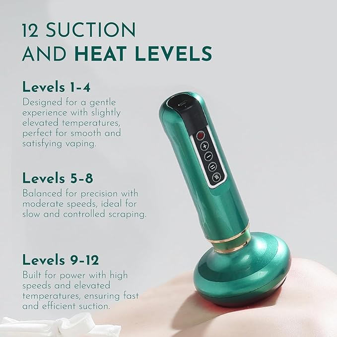 Intelligent Handheld Massage Tool for Anti - Cellulite, Electric Cupping Device with 12 Suction Modes. This Fat Remover Massager is suitable for Arms, Legs, Back and can be Used at Home. (jet - black)