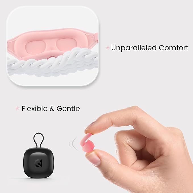 Audree Earplugs-Eye Mask for Sleeping - Complete Sleep Solution with Sleep Ear Plugs and 100% Light Blocking Eye Mask for Men and Women | Ideal for Travel, Napping, Gift, Meditation, Shift Work, Pink