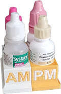 Znet3D Eye Drops Bottle Organizer & Tracker – AM/PM 4-Slot (White/Gold)