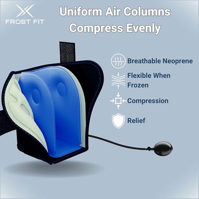 Compression Ankle Ice Pack - Ice Compression Ankle Wrap for Pain Relief | Soft Cold Brace for Recovering Injuries | Support for Swelling, Sprains, & Fractures | Reusable Gel, Fits Small & Large Feet