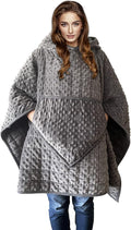Weighted Blanket, Wearable Heavy Blanket 10lbs(57.4''x47.2'') Grey for Adult, Soft Material with Premium Glass Beads for Better Sleep