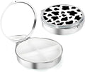 Weekly Pill Case, Medicine Planner, Vitamin Organizer Box, Portable Daily Pill Box with Compartments,Pocket Purse Metal Medicine Organizer Unique Gifts,Cow Pattern