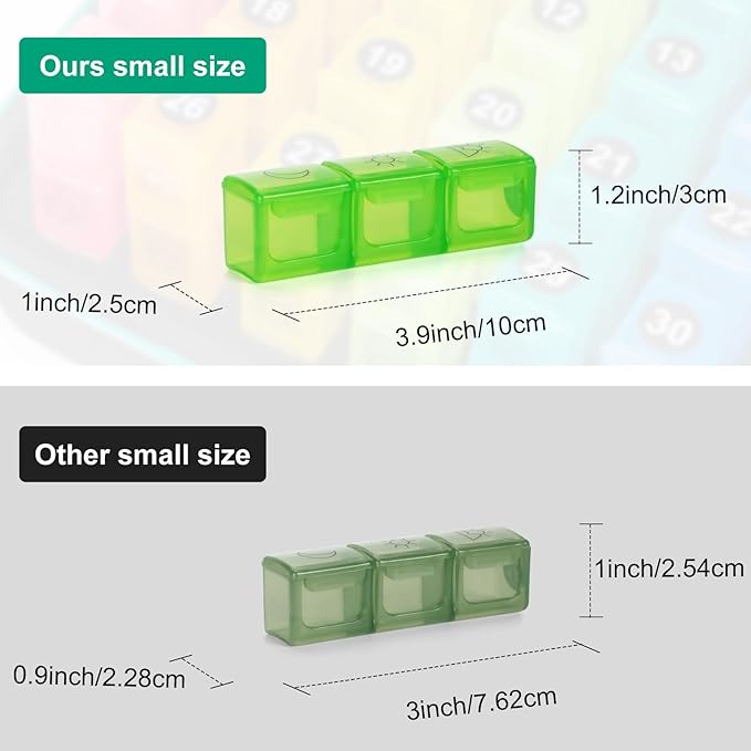 Monthly Pill Organizer 3X a Day with 7-Day Travel Medicine Organizing Bag, Medicine Pill Box with 32 Daily Compartments, 31 Day Pill Holder 30 Day Pill Case for Vitamin, Supplement and Medication