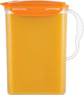 LocknLock HAP607ORG Aqua Fridge Door Water Jug with Handle, BPA-Free Plastic Pitcher with Flip-Top Lid and Easy-Pour Spout for Water, Juice, Tea, and Other Drinks, 3-Quart, Orange