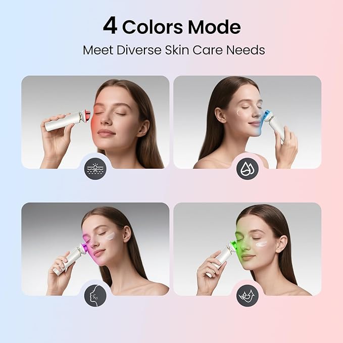 Radiant Renewal Skincare Wand – HD-44 Face & Eye Massager for Depuffing, Dark Circles, and Glowing Skin | Heat & Cooling Therapy, Facial Roller, Eye Care Tool for Women