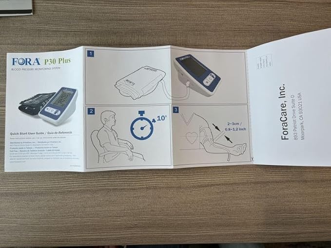 Fora P30 Plus Blood Pressure Monitoring System. Made in Taiwan, IRB & Smart Averaging Technology. Adjustable Cuff That Fits Arms 9.4-16.9 inches (24-43 cm) in Circumference.