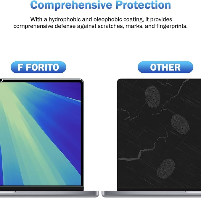 F FORITO 2-Pack Anti Blue Light Matte Screen Protector Compatible with 2026 MacBook Neo 13 inch with A18 Pro Chip - Eye Protection Blue Light Blocking & Anti Glare Laptop Screen Protector