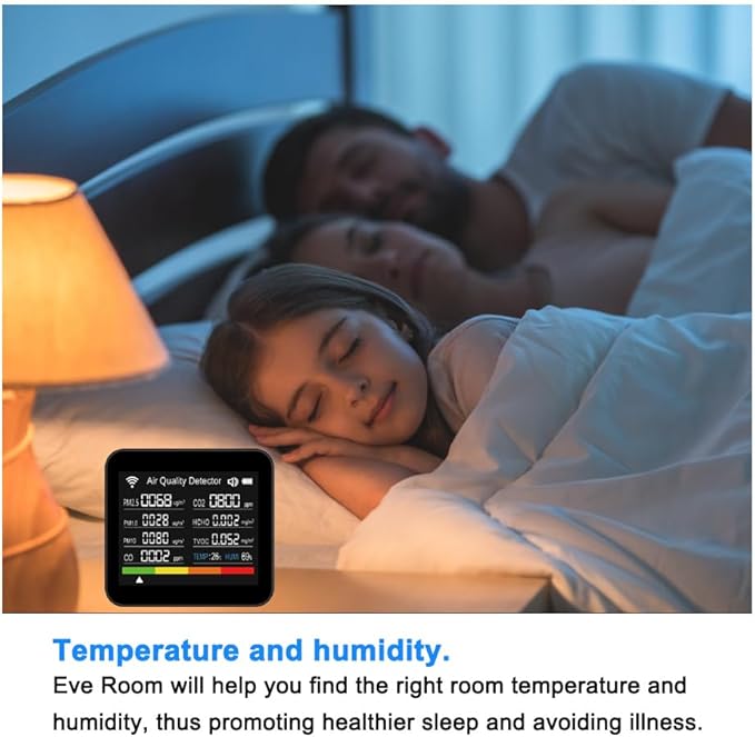 14-in-1 Air Quality Monitor, Indoor Temperature Sensors, Detect PM2.5/PM1.0/PM10/CO2/CO/TVOC/HCHO/Temperature/Humidity, Air Quality Meter for RV Home Office School Hotel