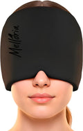 Migraine Relief Cap – Reusable Cooling Hat with Headache & Stress Relief | Soft, Stretchy Fit & Gentle Compression | Self-Care Essential Cold Gel Pack (Black)